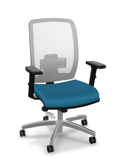 Sedia Operativa sedile tappezzato schienale alto rete con poggiareni